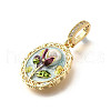 Brass Micro Pave Cubic Zirconia & Enamel Pendants KK-R222-13G-02-2