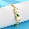 Brass Cuban Link Chain Bracelets BJEW-A035-02G-4