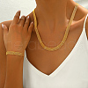 Vintage Brass Knitted Mesh Chain Bracelets & Necklaces Sets for Women LL3079-4