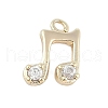 Rack Plating Brass with Cubic Zirconia Pendants KK-Q018-06G-1