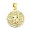 Brass Micro Pave Cubic Zirconia Pendants KK-K354-11C-G-1