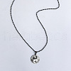 Flat Round with Yin-yang Dragon 201 Stainless Steel Enamel Pendant Necklaces FS-WG9F251-01-4