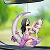 Moon with Wolf & Girl Acrylic Hanging Ornaments PW-WGE0FEB-01-2