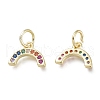 Brass Micro Pave Clear Cubic Zirconia Pendants KK-P188-O01-G-2