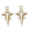 Brass Micro Pave Cubic Zirconia Charms KK-R136-051-NF-1