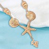 Summer Beach Alloy Crystal Rhinestone Shell Shape Starfish Pendant Necklaces for Women FS-WGE00B6-01-3