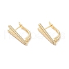 V-shaped Rack Plating Brass Hoop Earring Findings with Latch Back Closure KK-D083-04G-1
