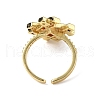 Cubic Zirconia Symbol # Open Cuff Ring RJEW-P046-01G-03-2