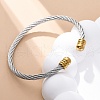 304 Stainless Steel Cuff Bangles BJEW-G584-05D-GP-1