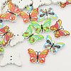 Printed Butterfly Wooden Buttons BUTT-N001-05-1