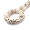Ring Macrame Cotton Cord Pendant Decorations HJEW-JM00752-4