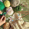  16Pcs 8 Colors Round Silicone Beads Knitting Needle Protectors/Knitting Needle Stoppers DIY-NB0010-37-5