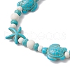 Starfish & Turtle Synthetic Turquoise Beads Stretch Bracelets for Women BJEW-JB11921-01-3