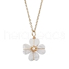 Natural Howlite Clover Pendant Necklaces NJEW-JN05132-01-2