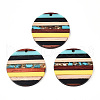 Transparent Resin & Walnut Wood Pendants RESI-N039-03D-1