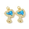 Brass Micro Pave Cubic Zirconia Pendants KK-A197-08G-1