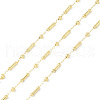 Brass Column & Round Beaded Link Chains CHC-P016-14G-01-1