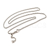 2mm Rack Plating Brass Wheat Chain Adjustable Slider Necklaces for Women Men MAK-L044-09P-1