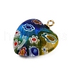 Handmade Millefiori Lampwork Heart Pendants LAMP-L080-01P-03-2