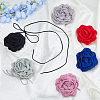 SUPERFINDINGS 6Pcs 6 Colors Cloth Flower Collar Choker Necklace NJEW-FH0001-11-4