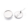 304 Stainless Steel Brooch Cabochon Settings STAS-E547-08F-P-2