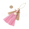 Handmade Macrame Cotton Cord Angel Pendant Decorations HJEW-JM02669-03-3