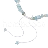 Natural Aquamarine Chip & Imitaton Round Pearl Beaded Adjustable Necklaces NJEW-JN05227-05-5