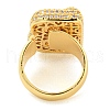 Brass Micro Pave Clear Cubic Zirconia Letter Open Cuff Ring for Women RJEW-M173-01G-B-3
