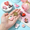 10Pcs 10 Styles Valentine's Day theme Food Grade Eco-Friendly Silicone Focal Beads SIL-YW0001-33-4