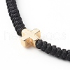 Cross Brass Beads Adjustable Nylon Thread Cord Bracelets BJEW-JB06396-02-4