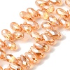 Electroplate Transparent Glass Beads Strands EGLA-B006-01A-PL01-1