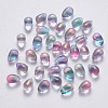 Transparent Spray Painted Glass Charms X-GLAA-R211-03-E02-1