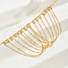 Luxurious Elegant Middle Eastern Style Brass White Enamel Tassel Flower Pendant Bib Necklaces for Women OU2157-5
