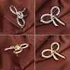 Gorgecraft 2Pcs 2 Colors Bowknot Alloy Brooches JEWB-GF0001-40-5