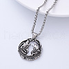 Vintage Retro Double Wolf Pendant Stainless Steel Punk Necklace Men's Fashion Accessory XB0880-2