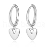 925 Sterling Silver Heart Hoop Earrings MG6658-4-1