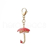 Umbrella Handmade Glass Seed Beaded & Acylic Pendant Decorations Sets HJEW-MZ00280-05-2