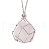 304 Stainless Steel Macrame Pouch Empty Stone Holder Necklace Making NJEW-JN05238-02-4