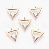 Brass Micro Pave Cubic Zirconia Charms X-ZIRC-Q014-044G-1