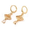 Rack Plating Golden Brass Dangle Leverback Earrings EJEW-B037-25G-2