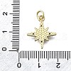 Brass Micro Pave Clear Cubic Zirconia 8 Point Star Pendants KK-V010-23G-3