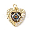 Brass Micro Pave Clear Cubic Zirconia Pendants KK-I692-02G-08-1
