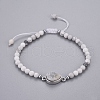 Natural Howlite Braided Bead Bracelets BJEW-I275-A01-1