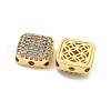 Brass Micro Pave Cubic Zirconia Multi-Strand Links KK-B096-16G-01-2