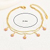 Brass Beach Daisy Flower Tassel Double Layer Anklets for Women's Vacation Date Gift AN0385-3-5