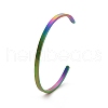 Ion Plating(IP) 304 Stainless Steel Cuff Bangles for Women BJEW-K173-02MC-1