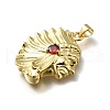 Brass Micro Pave Cubic Zirconia Pendants KK-C090-46G-2