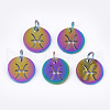 Rainbow Color Ion Plating(IP) 201 Stainless Steel Charms STAS-Q201-JN166-12-3