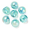 UV Plating Rainbow Iridescent Acrylic Beads OACR-G012-06-2