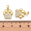 Brass Micro Pave Cubic Zirconia Pendants KK-T070-85G-3